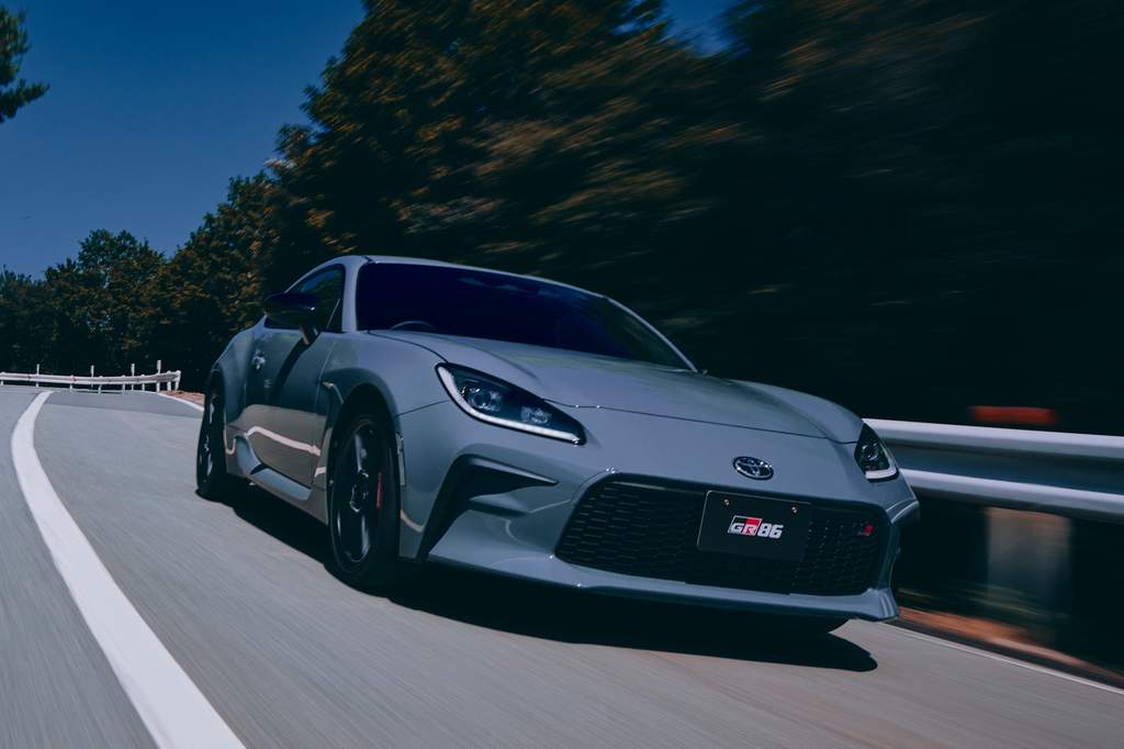 The 2027 Toyota GR86 sports car parked on a scenic road during daytime.