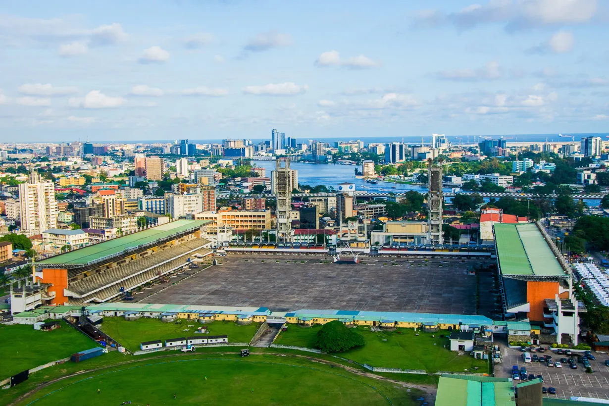 Lagos skyline and urban landscape as Nigeria's premier economic megacity