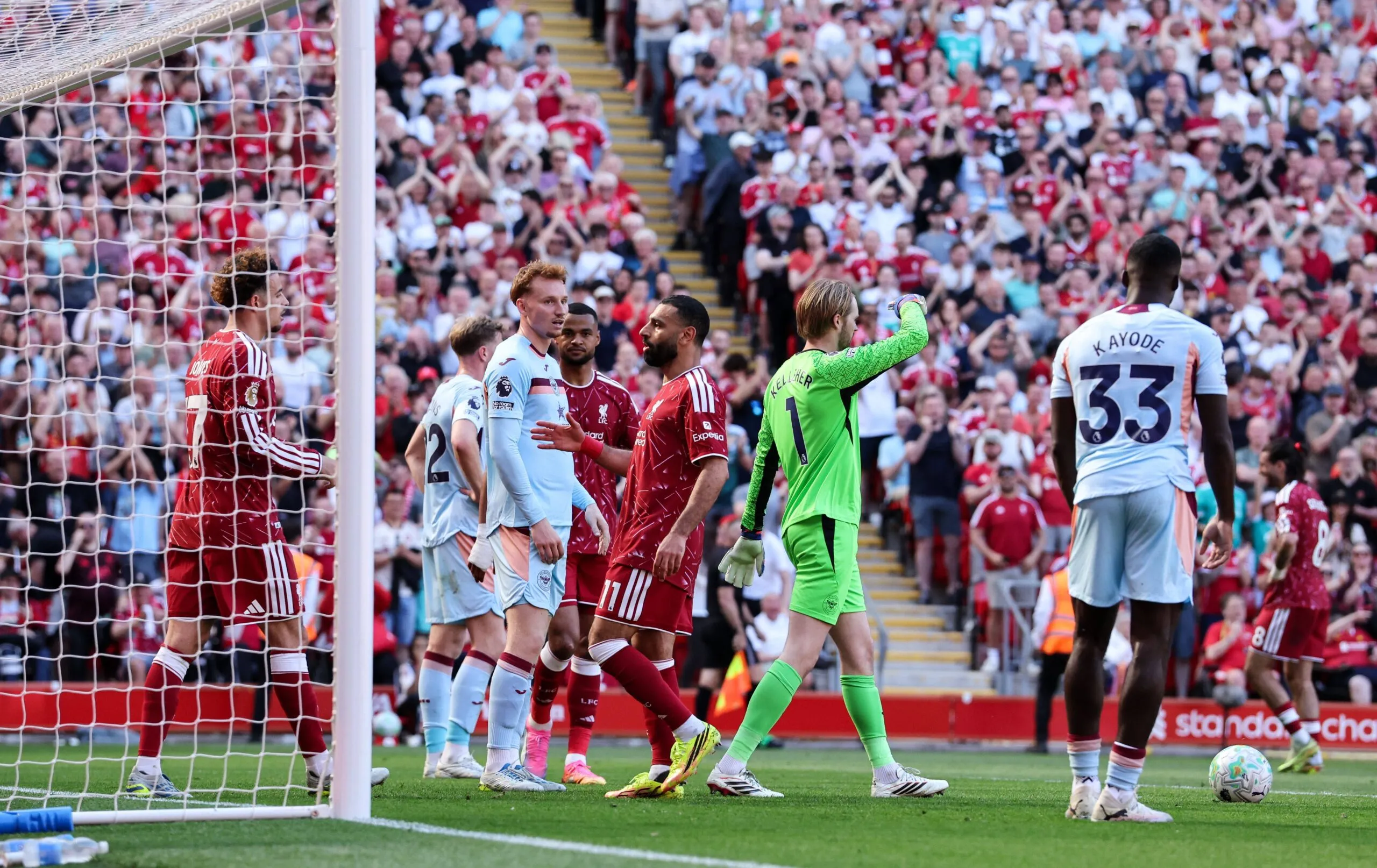 Mohamed Salah and Andy Robertson bid an emotional farewell to Anfield after Liverpool draw with Brentford