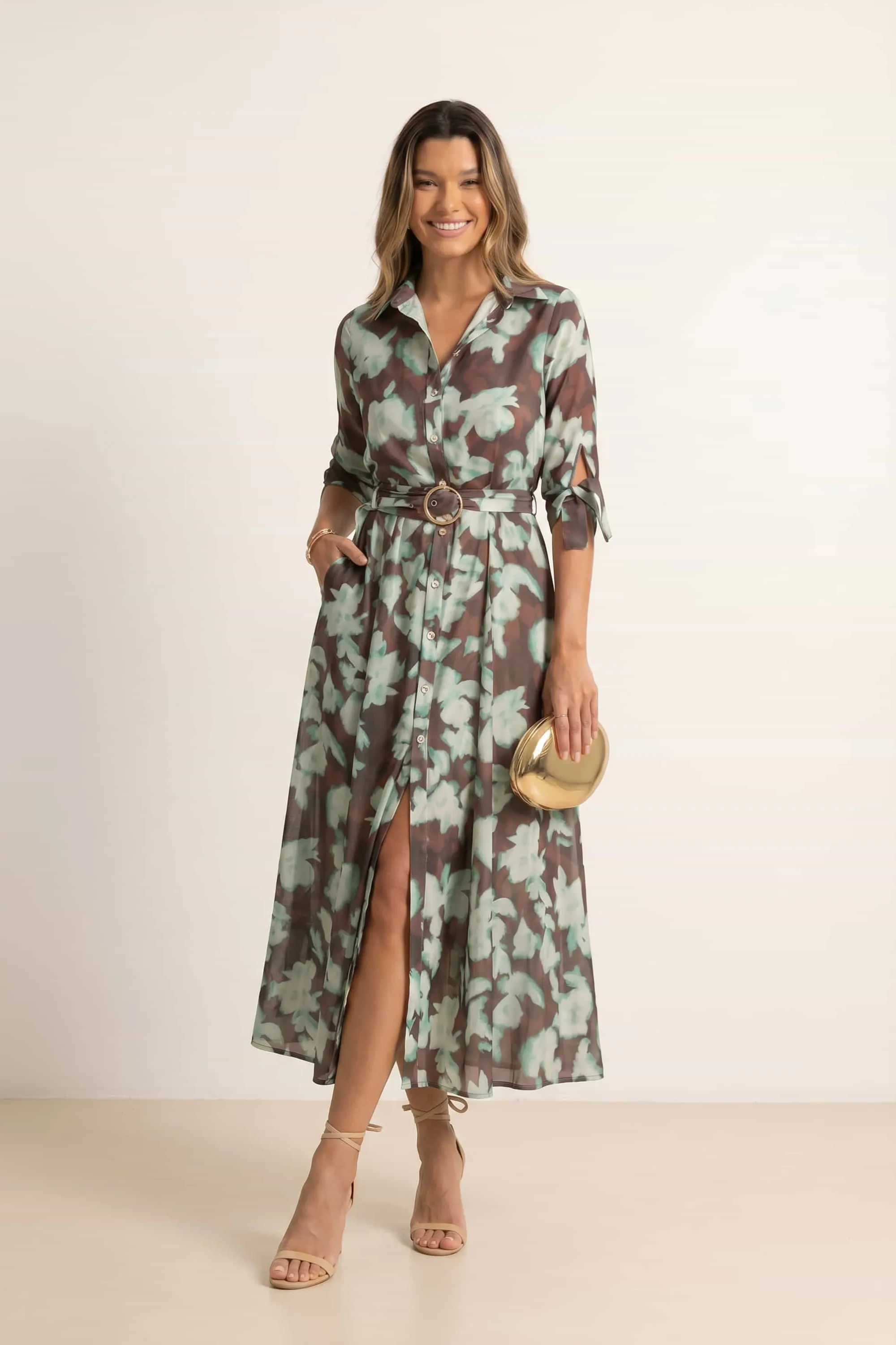Green Choc Floral Daphne Dress dari koleksi eksklusif Joy368
