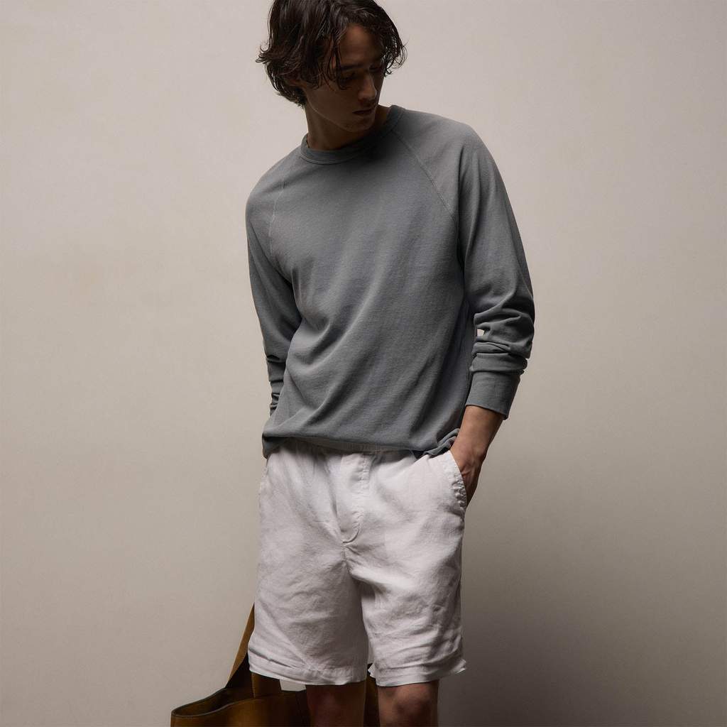 James Perse Slub Jersey Long Sleeve Raglan Crew - Ore Pigment