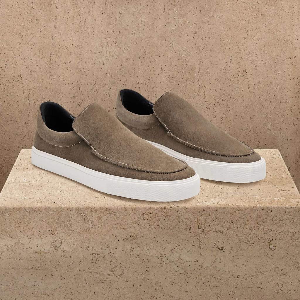 Men's Coastal Suede Slip On - Cement