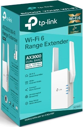 TP-Link AX3000 Mesh WiFi 6 Range Extender (RE705X)