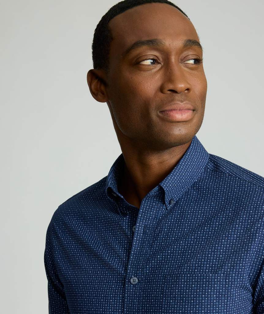 UNTUCKit Wrinkle-Free Cascadar Shirt - Navy Medallion
